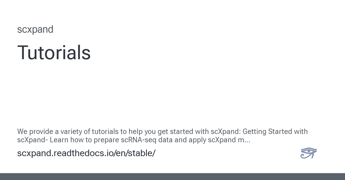 Tutorials — scxpand 0.4.6 documentation